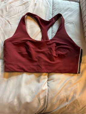 all in motion Burgundy Racerback Sports Bra with Contrast Trim